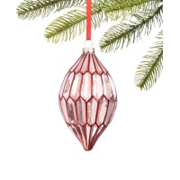 Holiday Lane Burgundy & Blush Glass Drop Ornament
