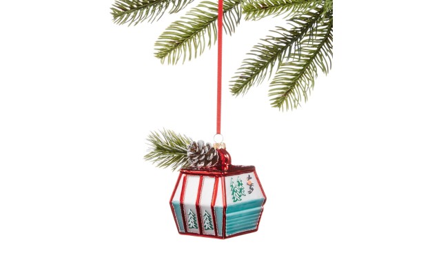  Chalet You Stay, Glass Ski Gondola Ornament