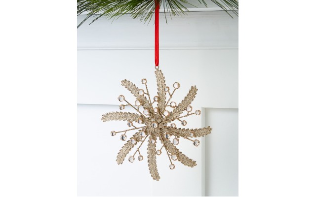  Crystal Elegance Iron Snowflake Ornaments