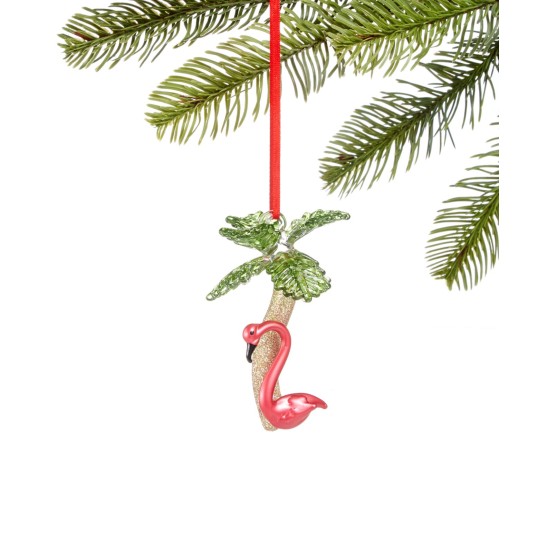  Florida Flamingo with Palm Ornament