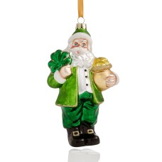 Holiday Lane Irish Santa Ornament