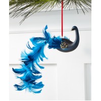 Holiday Lane Midnite Blue Peacock with Feather Tail Ornament