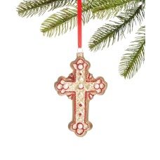 Holiday Lane Renaissance Molded Glass Cross Ornament