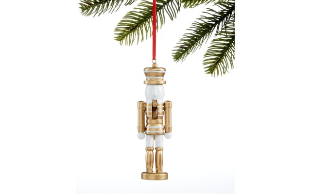  Shine Bright, Gold and White Modern Nutcracker Ornament