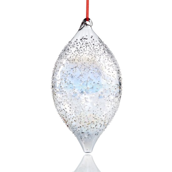  Snow Daze Silver Crackle Drop Ornament