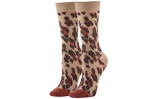  Leopard-print Trouser Socks Cashew One Size