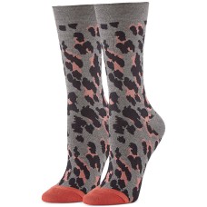 Hue Leopard-print Trouser Socks Charcoal One Size