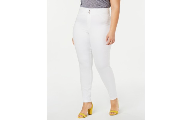  Plus Size Classic Smooth Denim White Leggings 3x