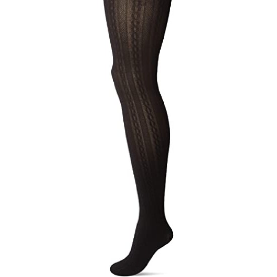  Women’s Cable Tights, Black, S/M