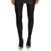  Women’s Flat Knit Sweater Tights, Black, M/L