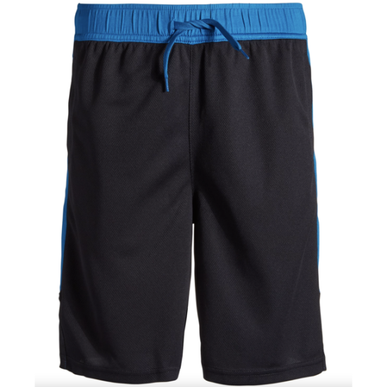  Big Boys Colorblocked Mesh Drawstring Shorts (Black, Medium)