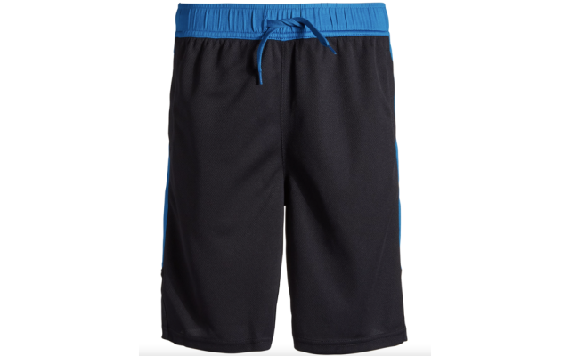  Big Boys Colorblocked Mesh Drawstring Shorts (Black, Medium)