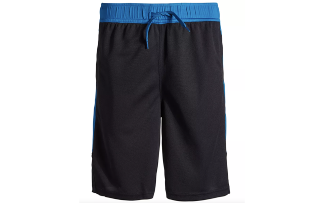  Big Boys Colorblocked Mesh Drawstring Shorts (Small, Black)