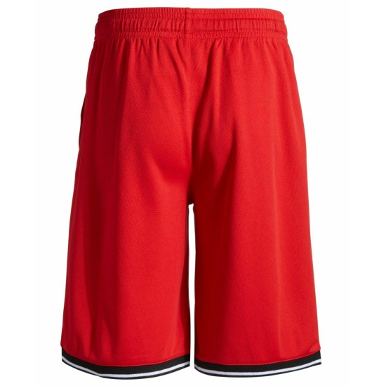  Big Boys Tipped Mesh Drawstring Shorts (Red, M)