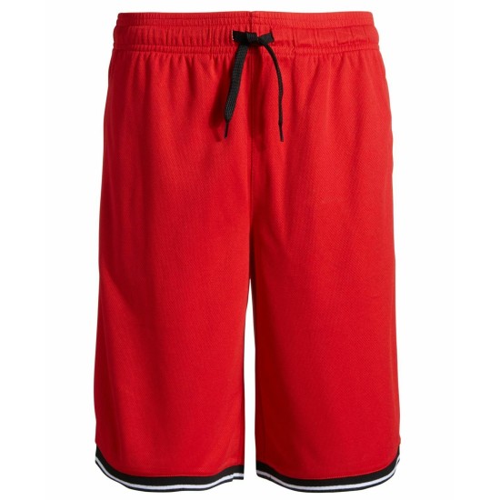  Big Boys Tipped Mesh Drawstring Shorts (Red, M)