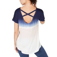 Ideology Women’s Tie-Dyed Strappy-Back High-Low Hem Blouse T-Shirt Tops