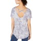  Women’s Tie-Dyed Strappy-Back High-Low Hem Blouse T-Shirt Tops