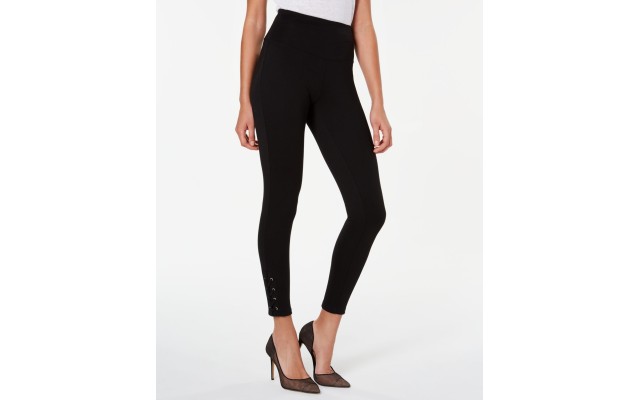 INC International Concepts INC Women’s Laced-Ankle Leggings (Black, XXL)