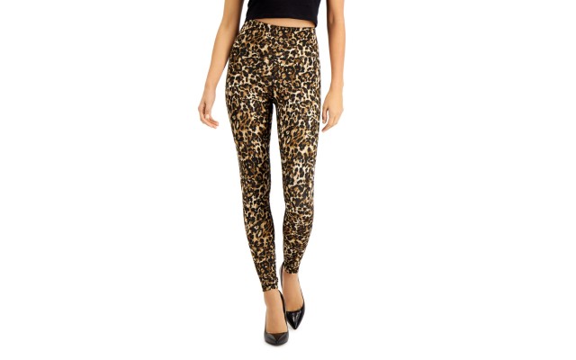 Leopard-print Compression Leggings M