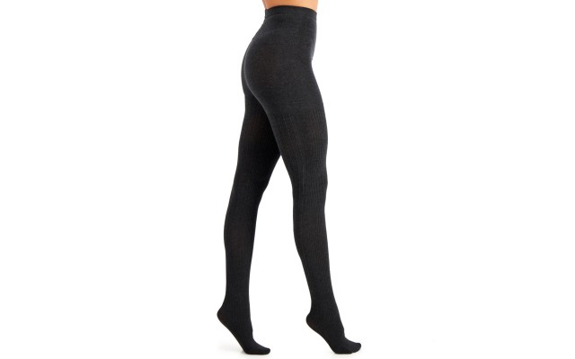  Sweater-Knit Tights Gray