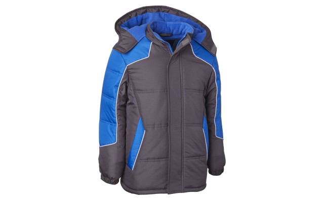  Little Boys Hooded Colorblocke Charcoal 5\6