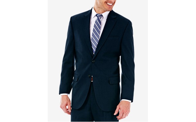 J.M.  Men’s Big & Tall Sharkskin Premium Classic-Fit Stretch Suit Separate Coat 44R