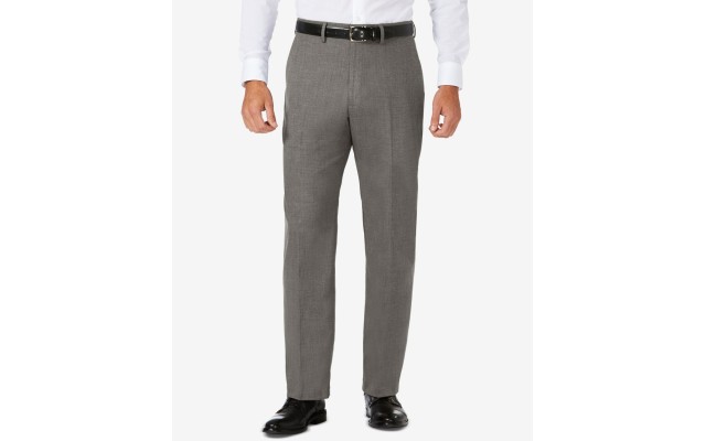 J.M.  Sharkskin Classic-Fit Flat Front Premium Flex Waistband Dress Pants