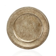 Jay Import American Atelier Antique Silver Bead Edge Charger Plate