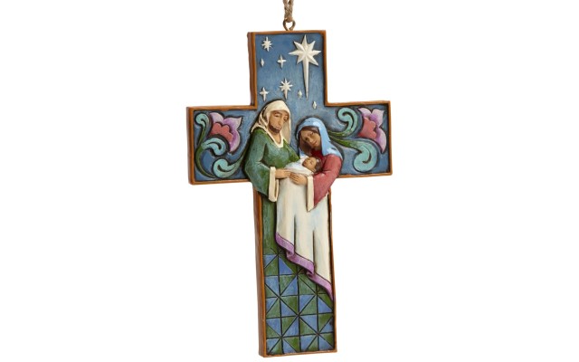  Cross-Shaped Holy Family Hanging Ornament