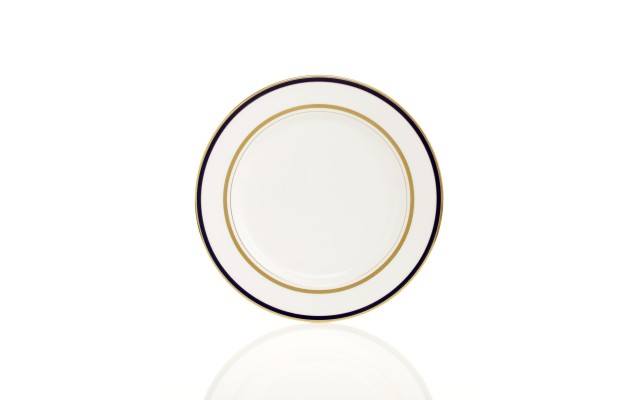  Library Lane Navy Butter and Bread Plate