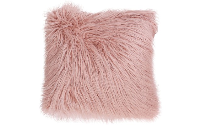 Keller Faux Mongolian Reverse To Micromink Pillow, 20″ x 20″