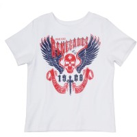 Kidsy Boys Renegades Graphic Printed Peruvian Cotton T-shirt – Short Sleeve, Crewneck, White, 5