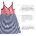 Toddler Baby Girls Nautical Striped Peruvian Cotton Dress – Strappy, Loose-Fit, Long Skirt, Whte/Crimson/Midnight, 5