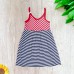  Toddler Baby Girls Nautical Striped Peruvian Cotton Dress – Strappy, Loose-Fit, Long Skirt, Whte/Crimson/Midnight, 5
