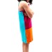  Toddler Girls Solid Colors Peruvian Cotton Tank Dress, Hot Pink/Orange/Turquoise, 4