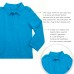  Boys Solid Cargo Polo Peruvian Cotton T-Shirt – Long Sleeve, Polo Neck With 3 Buttons, Williamsburg Blue, 2