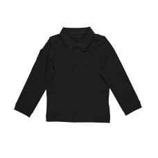 Kleverkids Boys Solid Cargo Polo Peruvian Cotton T-Shirt – Long Sleeve, Polo Neck With 3 Buttons