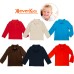  Boys Solid Cargo Polo Peruvian Cotton T-Shirt – Long Sleeve, Polo Neck With 3 Buttons, Black, 8