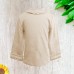  Girls Frilled Neck And Cuffs Peruvian Cotton T-Shirt – Long Sleeve, Crewneck, Creme Brule, 5