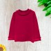  Girls Frilled Neck And Cuffs Peruvian Cotton T-Shirt – Long Sleeve, Crewneck, Magenta, 3