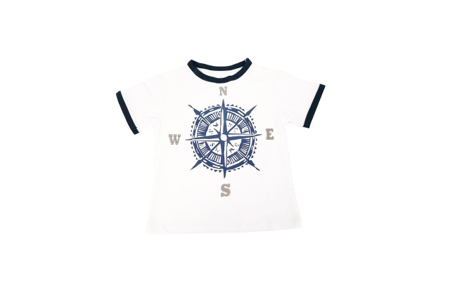  Toddler Baby Boys Tiger, Compass Graphic Printed Peruvian Cotton Short Sleeve T-Shirt for 2, 3, 4, 5, 6, 8 Years, Compass, 2