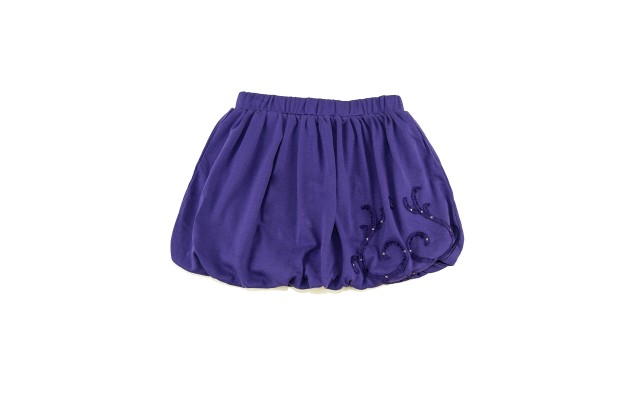  Toddler Baby Girls Embroidery Bubble Skirt – Peruvian Pima Cotton, Balloon Skirt, Elastic Waist, Pull-On, Solid Colors, Plum, 3