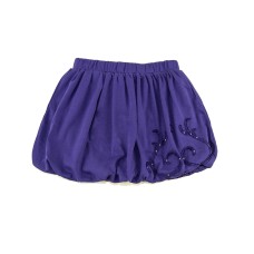 Kleverkids Toddler Baby Girls Embroidery Bubble Skirt – Peruvian Pima Cotton, Balloon Skirt, Elastic Waist, Pull-On, Solid Colors