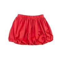 Kleverkids Toddler Baby Girls Embroidery Bubble Skirt – Peruvian Pima Cotton, Balloon Skirt, Elastic Waist, Pull-On, Solid Colors, Persimmon, 2