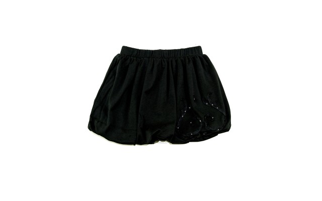  Toddler Baby Girls Embroidery Bubble Skirt – Peruvian Pima Cotton, Balloon Skirt, Elastic Waist, Pull-On, Solid Colors, Black, 5