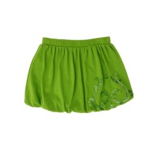 Kleverkids Toddler Baby Girls Embroidery Bubble Skirt – Peruvian Pima Cotton, Balloon Skirt, Elastic Waist, Pull-On, Solid Colors