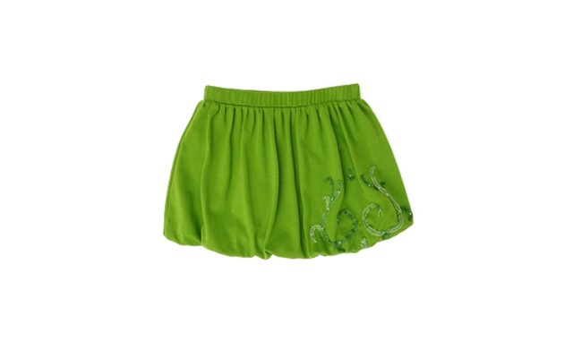  Toddler Baby Girls Embroidery Bubble Skirt – Peruvian Pima Cotton, Balloon Skirt, Elastic Waist, Pull-On, Solid Colors, Acid Green, 2