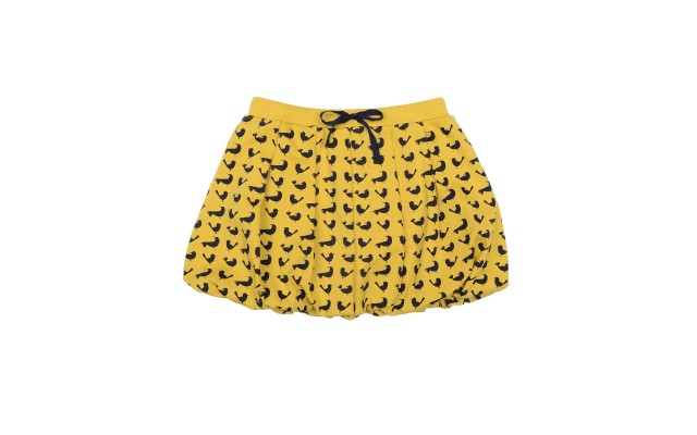  Toddler Baby Girls Embroidery Bubble Skirt – Peruvian Pima Cotton, Balloon Skirt, Elastic Waist, Pull-On, Solid Colors, Marigold, 2