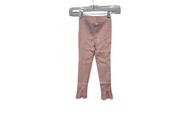  Toddler Baby Girls Frilled Pants – Peruvian Pima Cotton, Elastic Waist, Pull-On, Solid Colors, Plum, 2