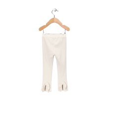 Kleverkids Toddler Baby Girls Frilled Pants – Peruvian Pima Cotton, Elastic Waist, Pull-On, Solid Colors